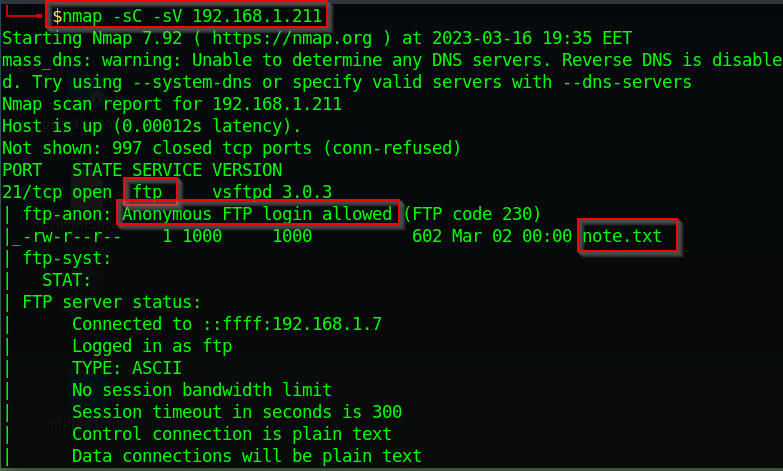 nmap result